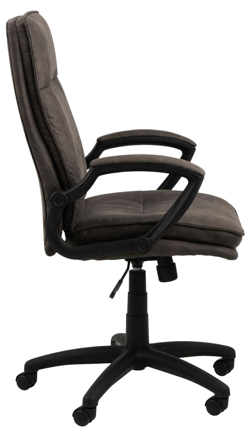 Brad Black Fabric Home Office Desk Chair With Brake Castors, Gas lift, Swivel And Tilt