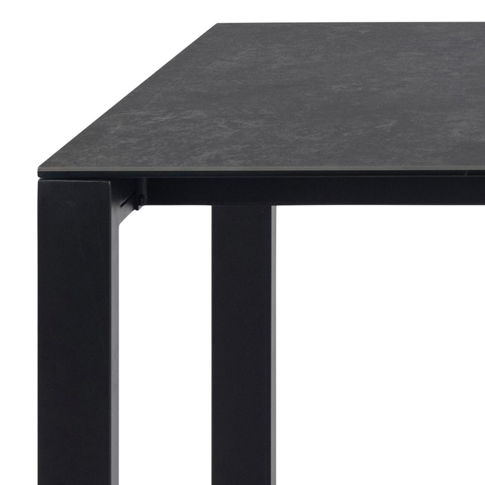 Brentford Dining Table With Glass Ceramic Top 200cm With Metal Base, Seats Up to 8 People