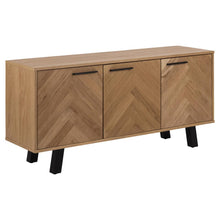 Load image into Gallery viewer, Beautiful Brighton Oak Sideboard Cabinet In Modern Herringbone Design 150x40x71cm
