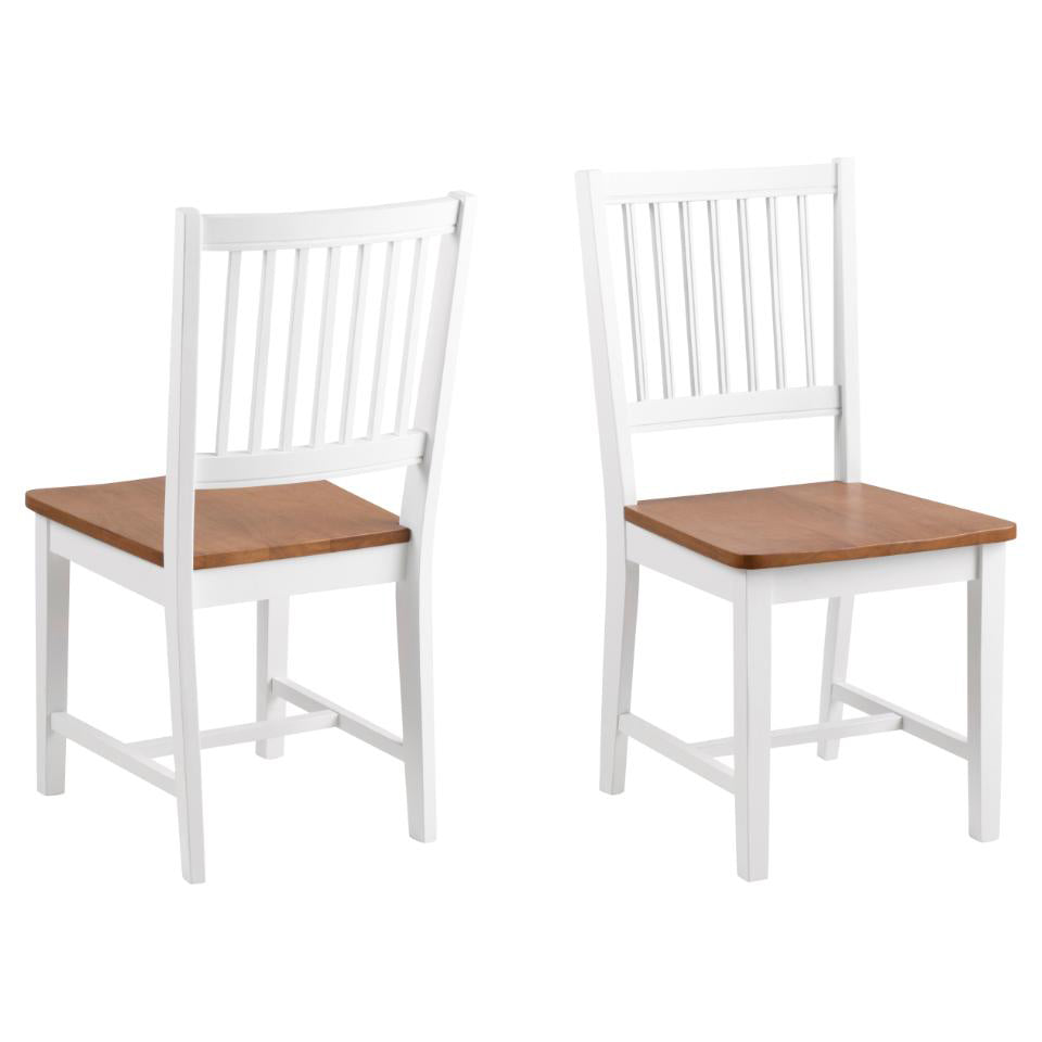 Brisbane White Lacquered Oak Stained Designer Dining Chair, Wide Spacious Seat, Set Of 2