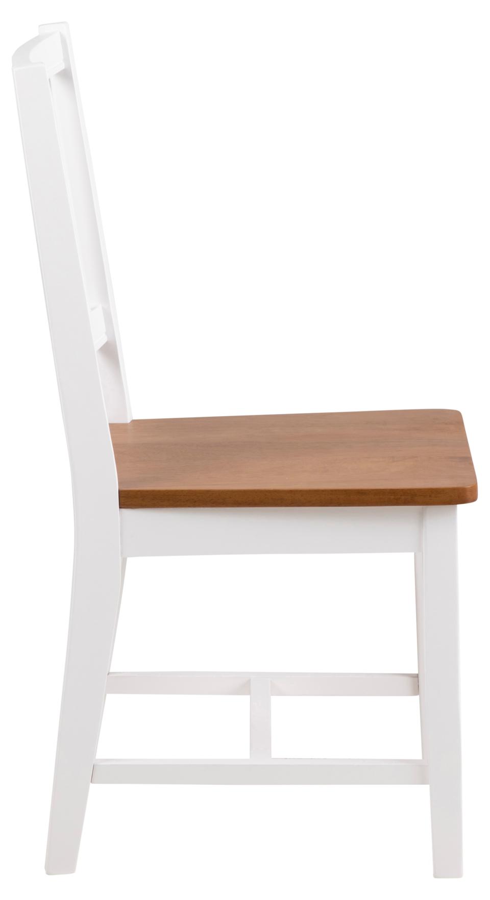 Brisbane White Lacquered Oak Stained Designer Dining Chair, Wide Spacious Seat, Set Of 2