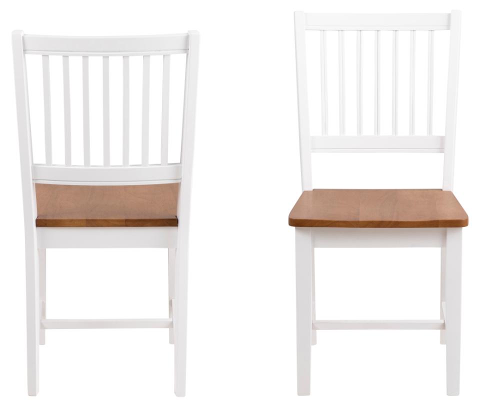 Brisbane White Lacquered Oak Stained Designer Dining Chair, Wide Spacious Seat, Set Of 2