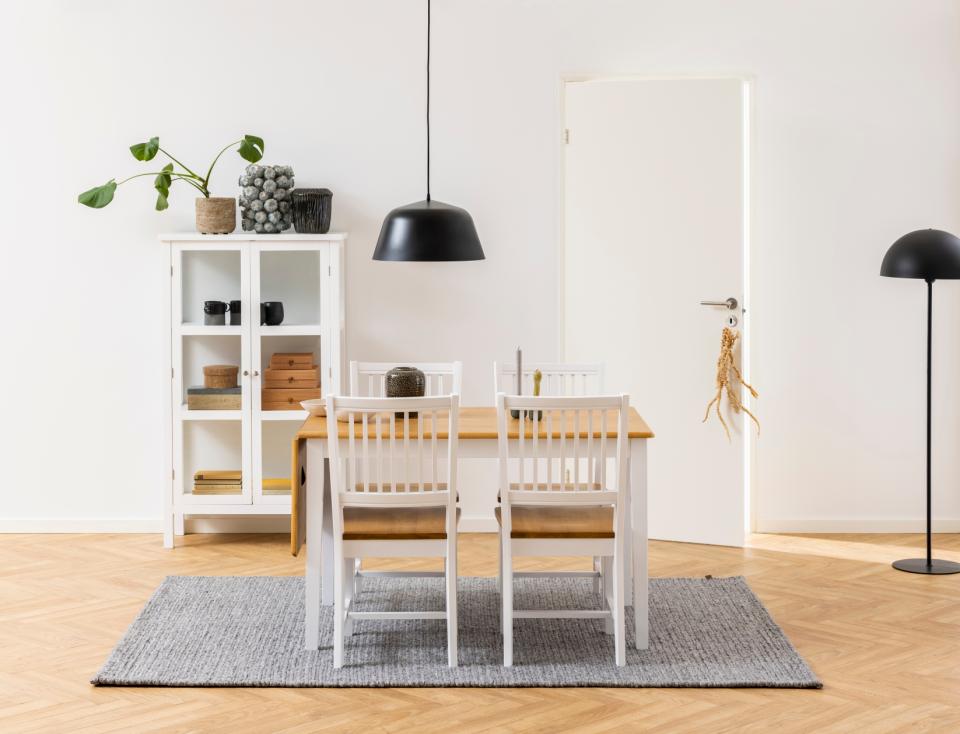 Brisbane White Lacquered Oak Stained Designer Dining Chair, Wide Spacious Seat, Set Of 2