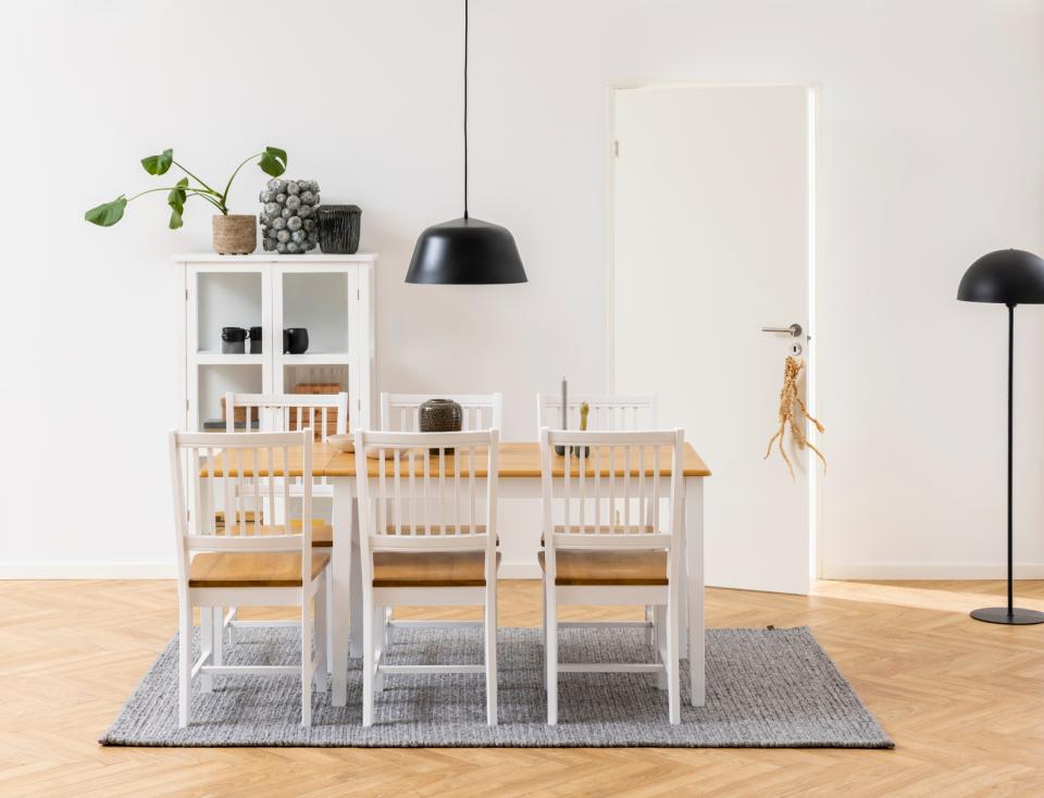 Brisbane White Lacquered Oak Stained Designer Dining Chair, Wide Spacious Seat, Set Of 2