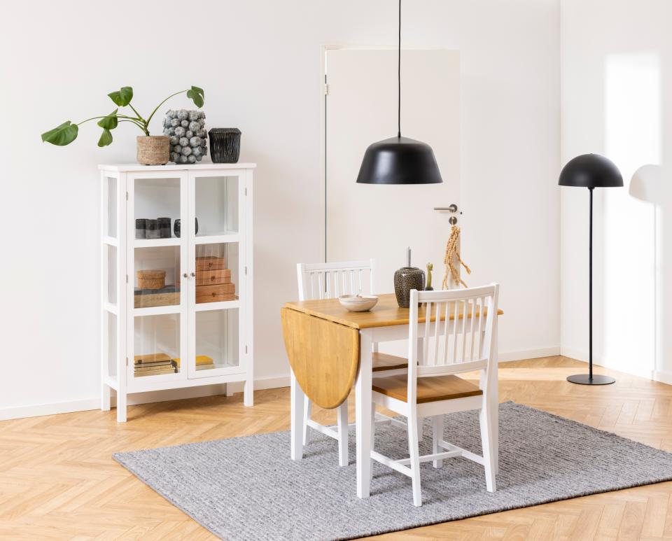 Brisbane White Lacquered Oak Stained Designer Dining Chair, Wide Spacious Seat, Set Of 2