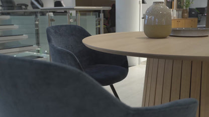 Christo Lamella Round Oak Dining Table Spacious 120cm Top