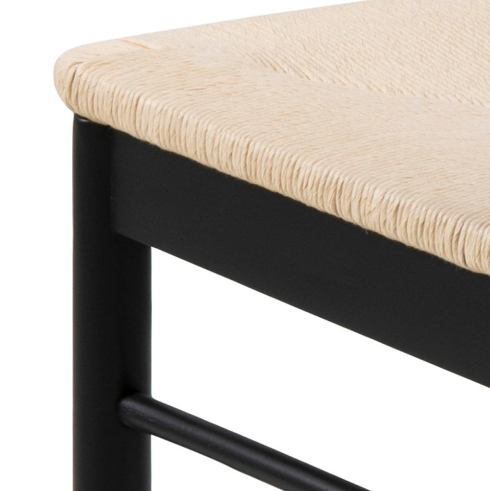 Cassandra Black Solid Oak Quality Paper Plaited Dining Chair, Set Of 2 Chairs