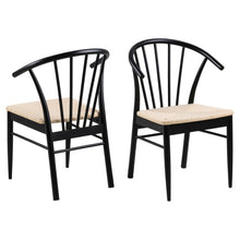 Load image into Gallery viewer, Cassandra Black Solid Oak Quality Paper Plaited Dining Chair, Set Of 2 Chairs
