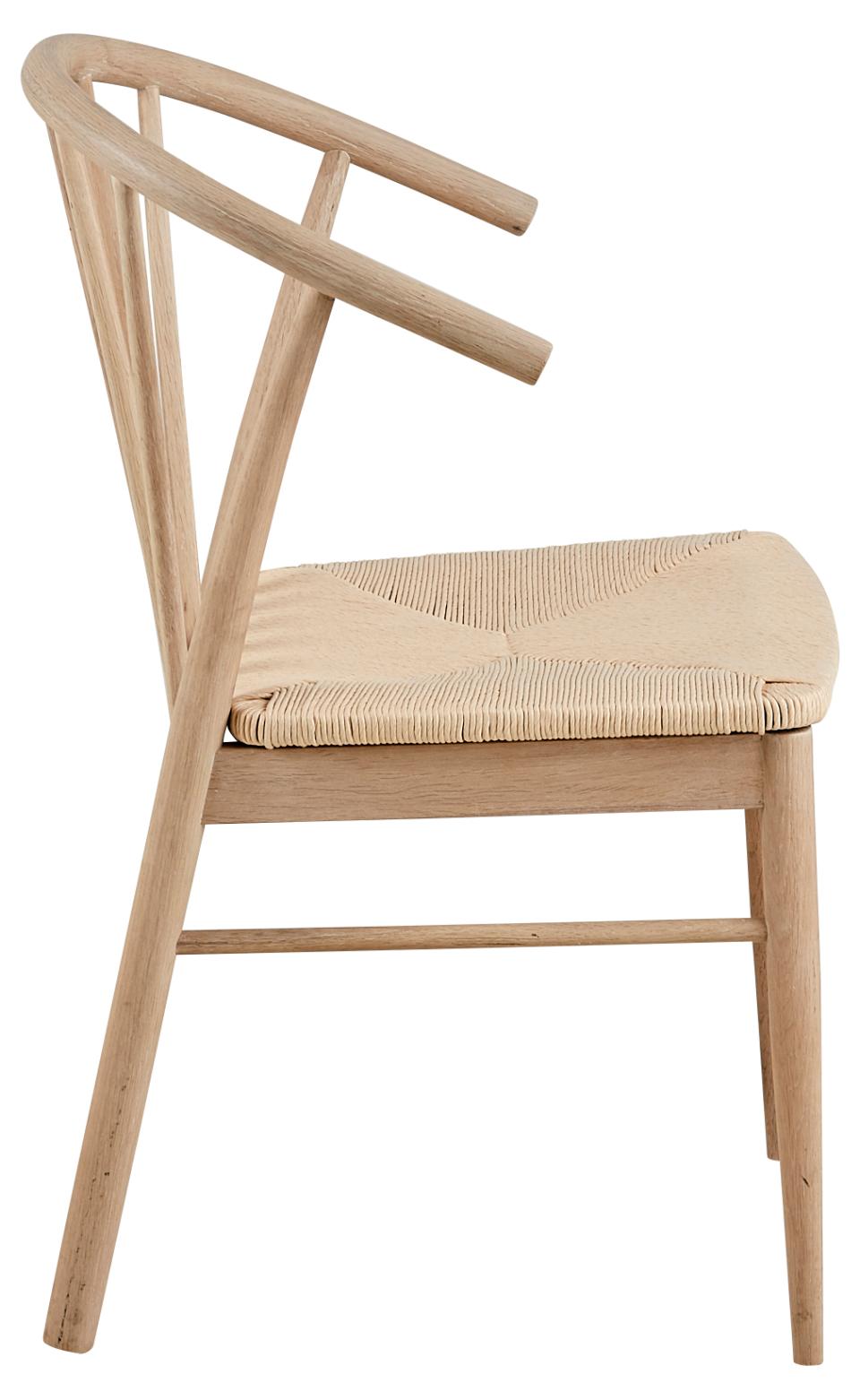 Cassandra White Solid Oak Quality Paper Plaited Dining Chair, Set Of 2 Chairs
