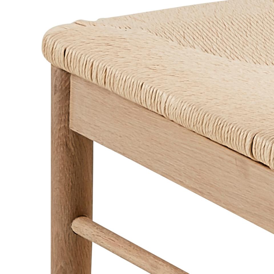 Cassandra White Solid Oak Quality Paper Plaited Dining Chair, Set Of 2 Chairs