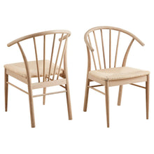 Load image into Gallery viewer, Cassandra White Solid Oak Quality Paper Plaited Dining Chair, Set Of 2 Chairs
