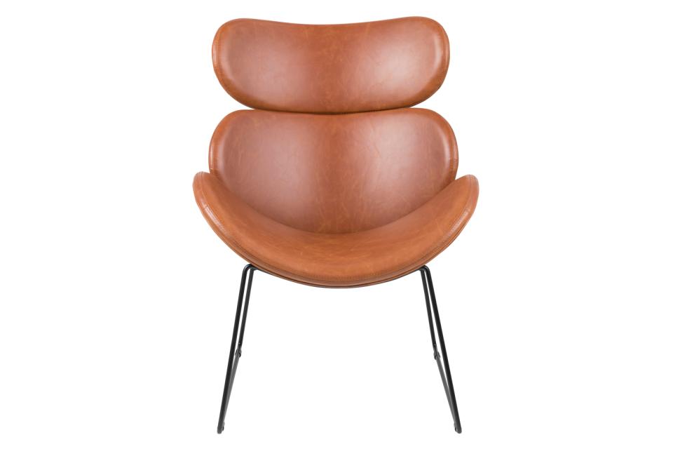 Cazar Comfort Lounge Resting Chair In Stylish Leather Look Brandy