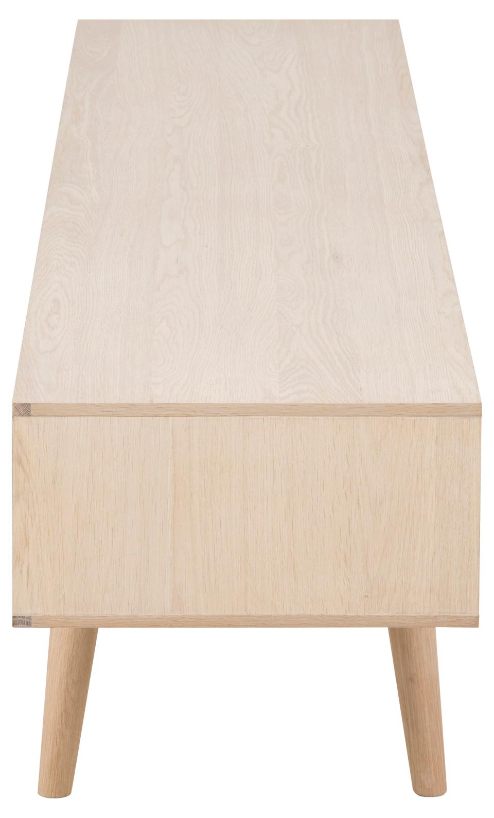 Century TV Unit With 2 Doors In White Oiled Oak 160x38x43cm