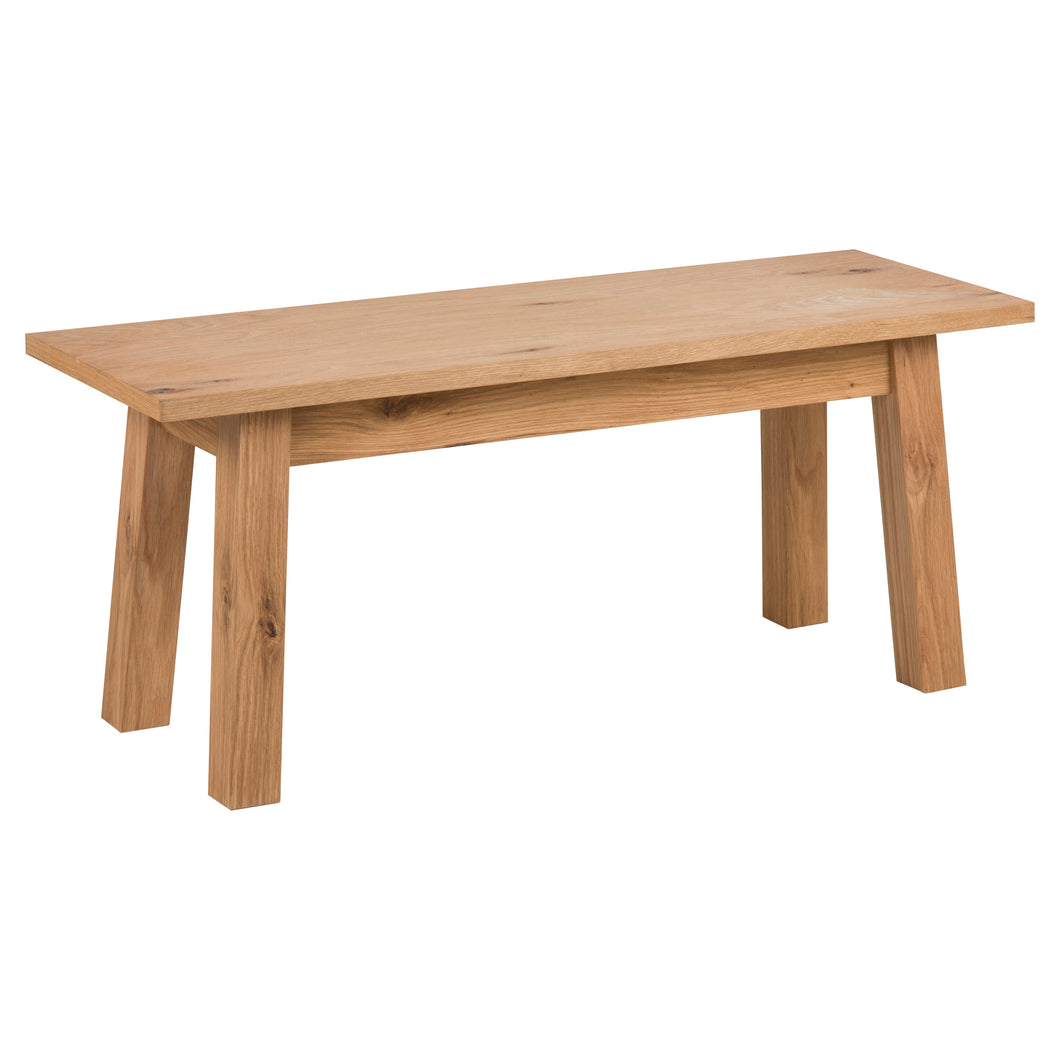 Stylish Chara Oak Bench Oil Treated Modern Dining Furniture Range 110x38x46