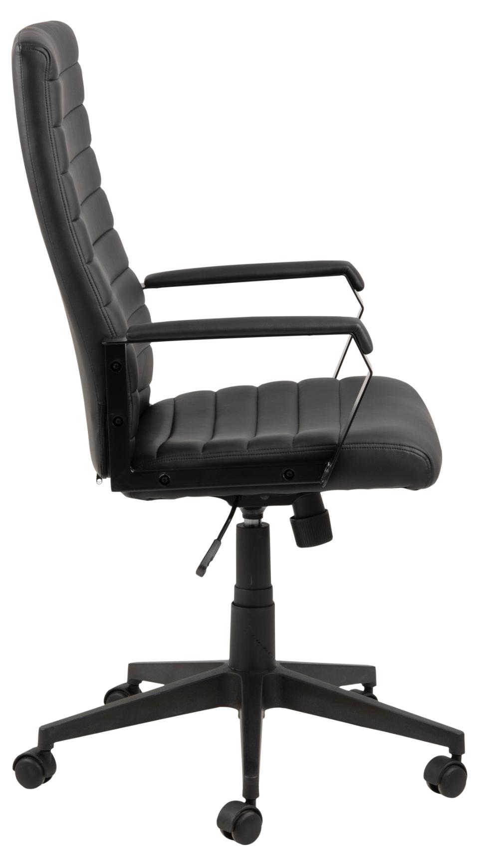 Charles Stylish Black Home Office Desk Chair With Brake Castors, Seat Adjustment, Swivel And Tilt
