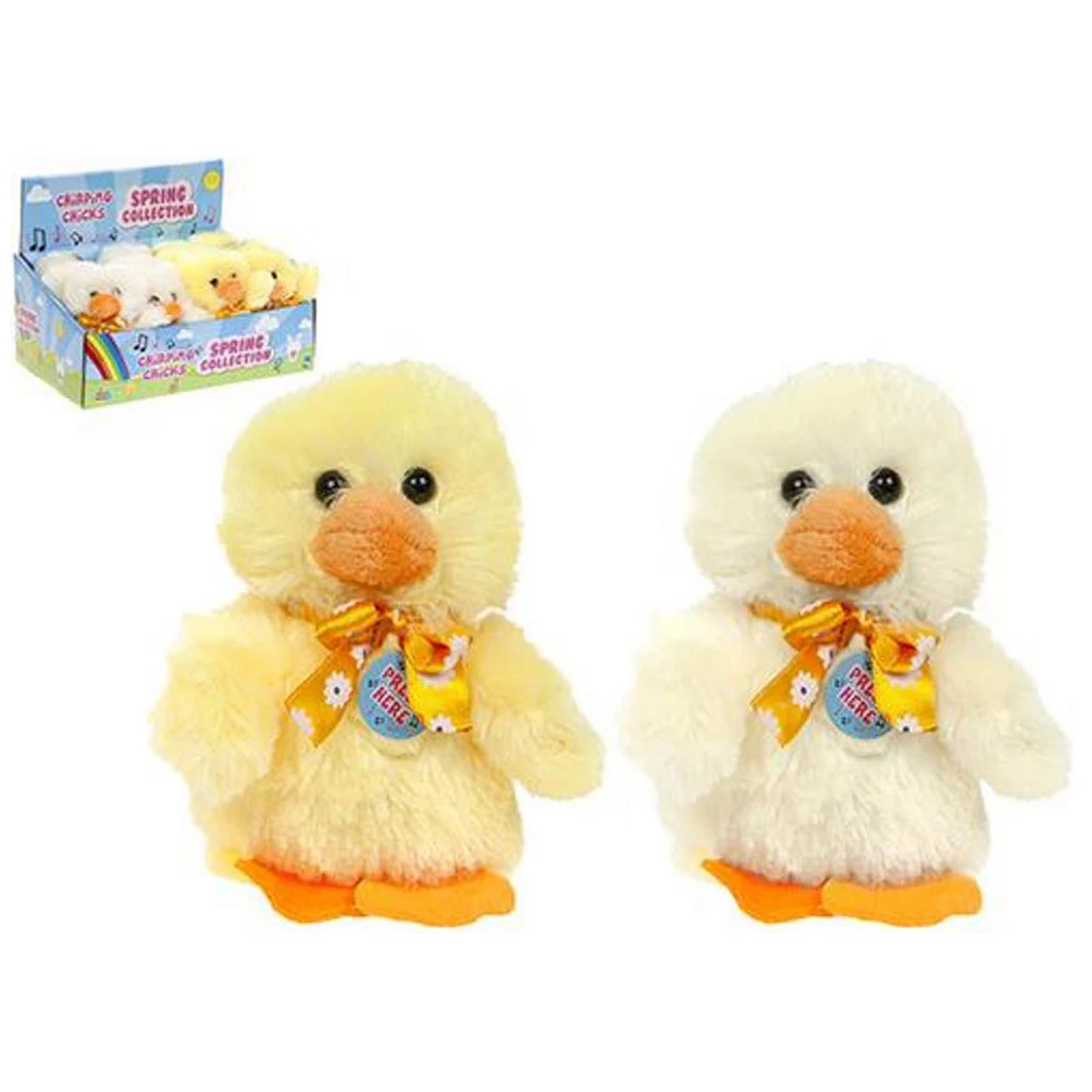 Chirping Chick Toy, Super Cute Fuzzy Soft Fur and Felt Yellow Chicks with Chirping Sound