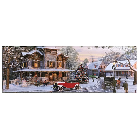 Christmas Canvas LED Light Up Colour Changing Wall Art Picture With Switch, Battery Operated 60x20cm