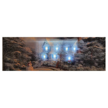 Load image into Gallery viewer, Christmas Canvas LED Light Up House Wall Art Picture With Switch, Battery Operated 60x20cm
