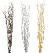 Load image into Gallery viewer, Contorted Twisted Willow Twigs Bunch For Floor Standing Vases And Displays 115cm Tall in Black, Cream , Brown, Silver Or Gold
