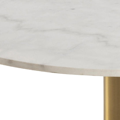 Corby Marble Coffee Table With Gold Brass Metal Base 80cm