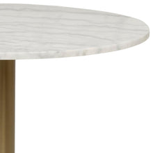 Load image into Gallery viewer, Corby Luxury White Marble Round Dining Table With Brass Base 2-4 Seat 80cm
