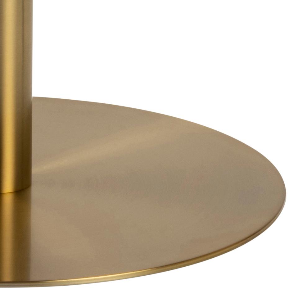 Corby Luxury White Marble Round Dining Table With Brass Base 105cm