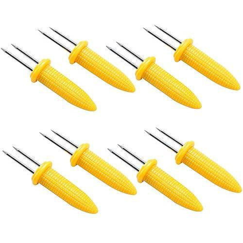 8pk Corn On The Cob Skewers Sweetcorn Holders BBQ Prongs Spikes Party Food Tool