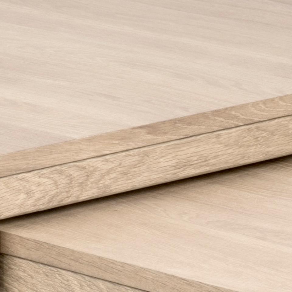 Cornus Square White Oak Coffee Table Versatile Designer Set 70 cm