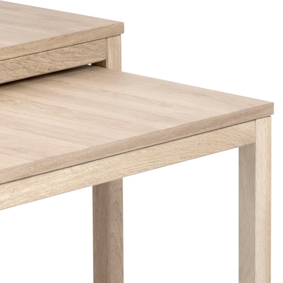 Cornus Square White Oak Coffee Table Versatile Designer Set 70 cm