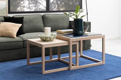 Cornus Square White Oak Coffee Table Versatile Designer Set 70 cm