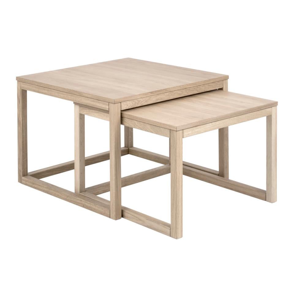 Cornus Square White Oak Coffee Table Versatile Designer Set 70 cm