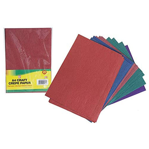 A4 Crepe Paper 20 Sheets in 5 Colours