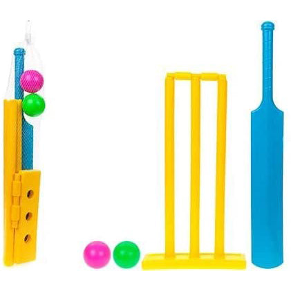 Fun Colourful Cricket Set Game In A Compact Net Travel Bag
