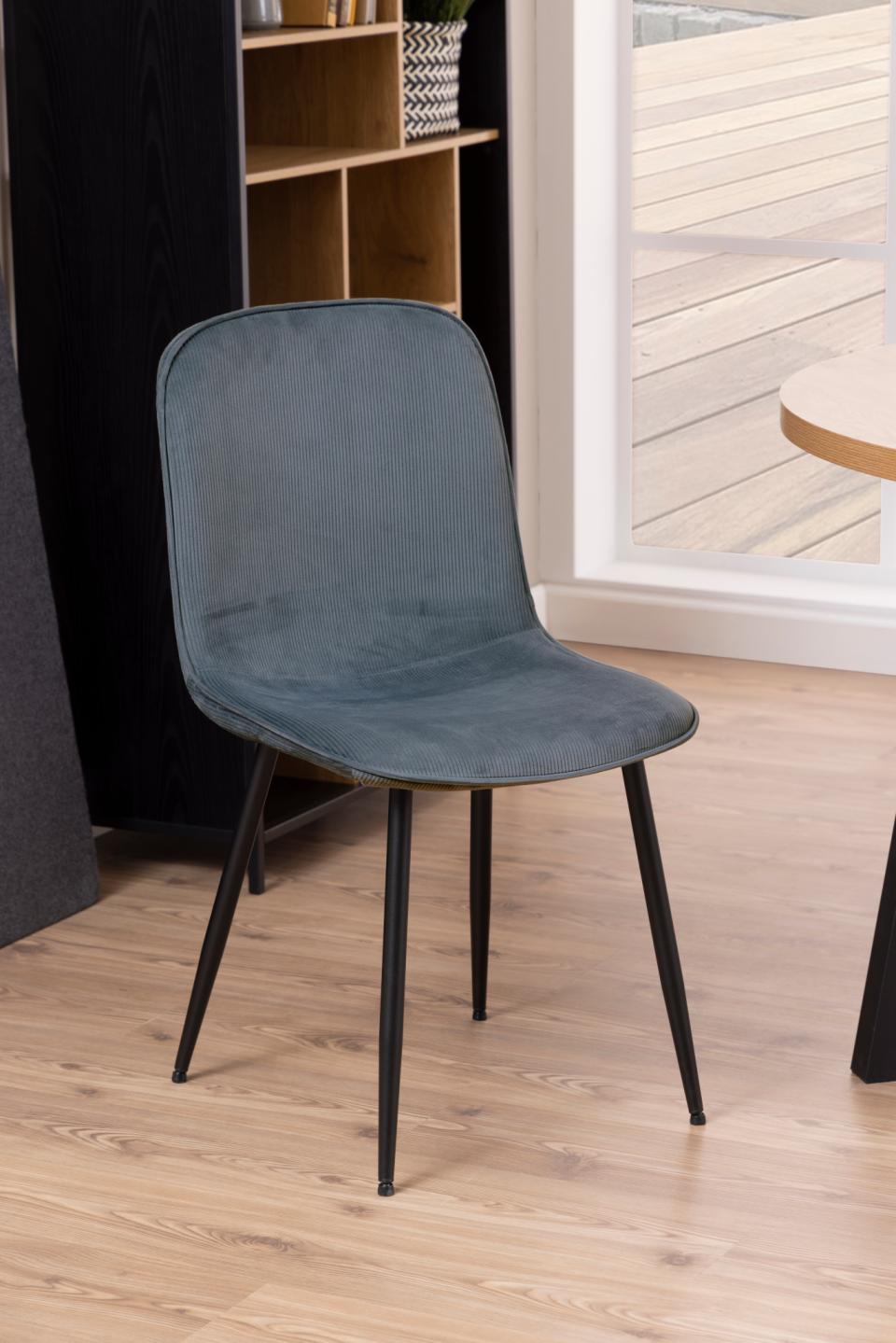 Delmy Dining Chairs In Comfort Fabric Grey, Set Of 4