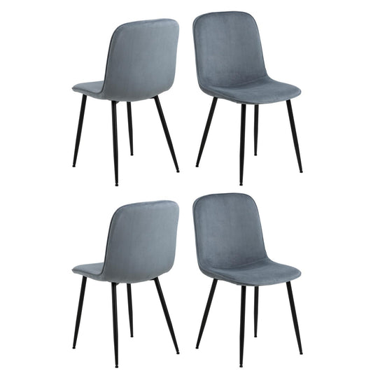 Delmy Dining Chairs In Comfort Fabric Grey, Set Of 4