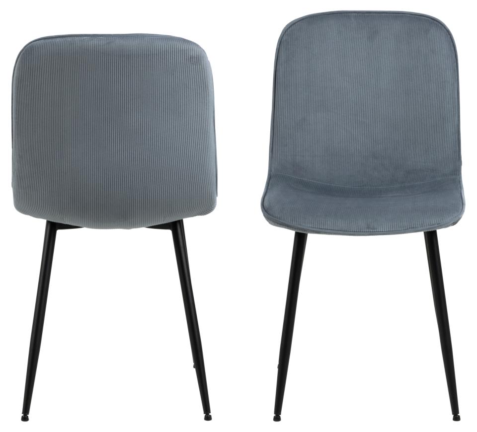 Delmy Dining Chairs In Comfort Fabric Grey, Set Of 4