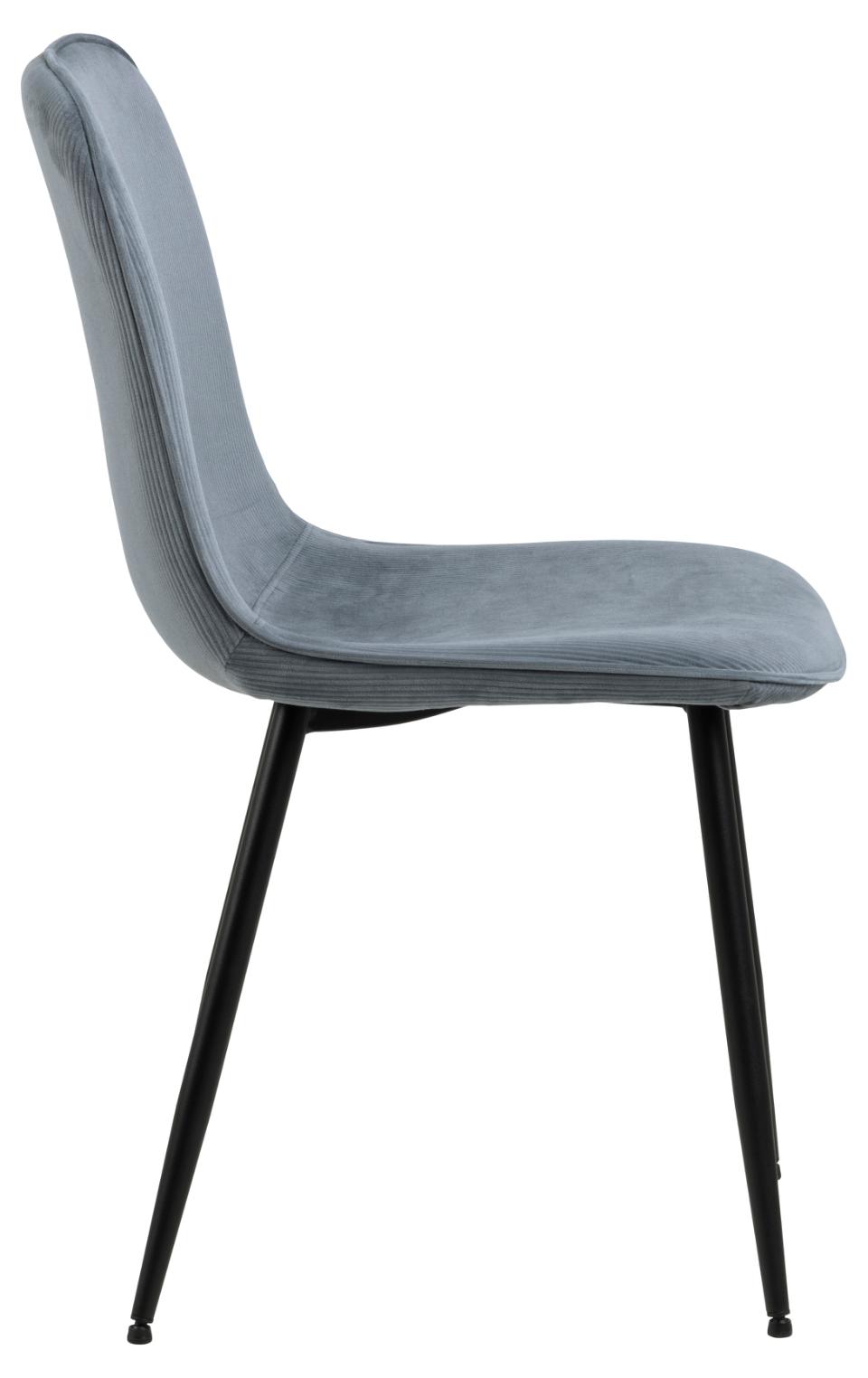 Delmy Dining Chairs In Comfort Fabric Grey, Set Of 4