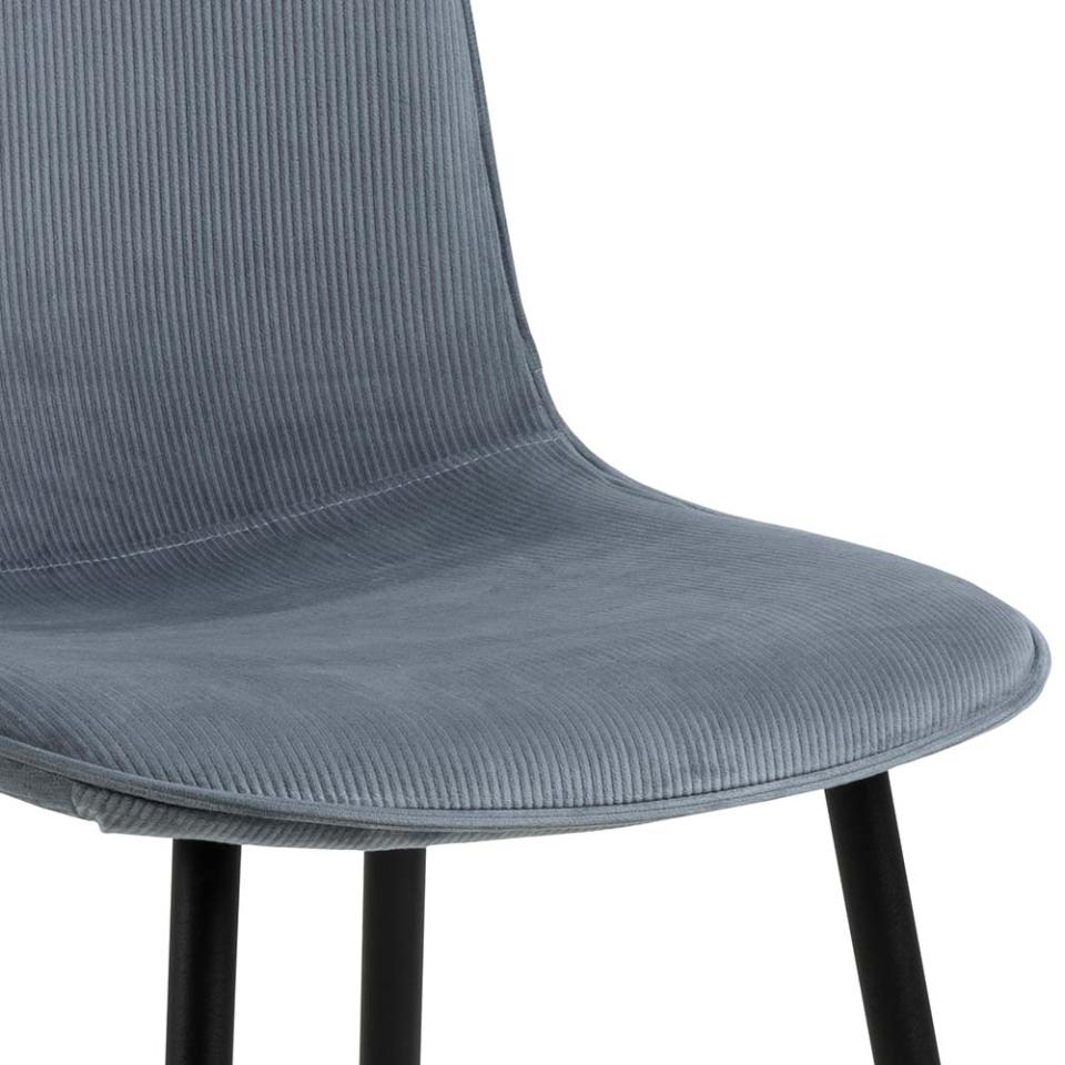 Delmy Dining Chairs In Comfort Fabric Grey, Set Of 4