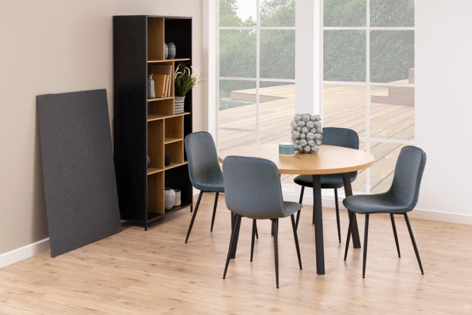 Delmy Dining Chairs In Comfort Fabric Grey, Set Of 4