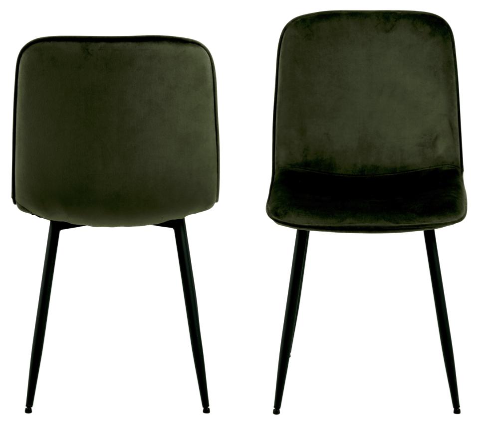 Delmy Dining Chairs In Olive Green Lloyd Fabric, Set Of 4