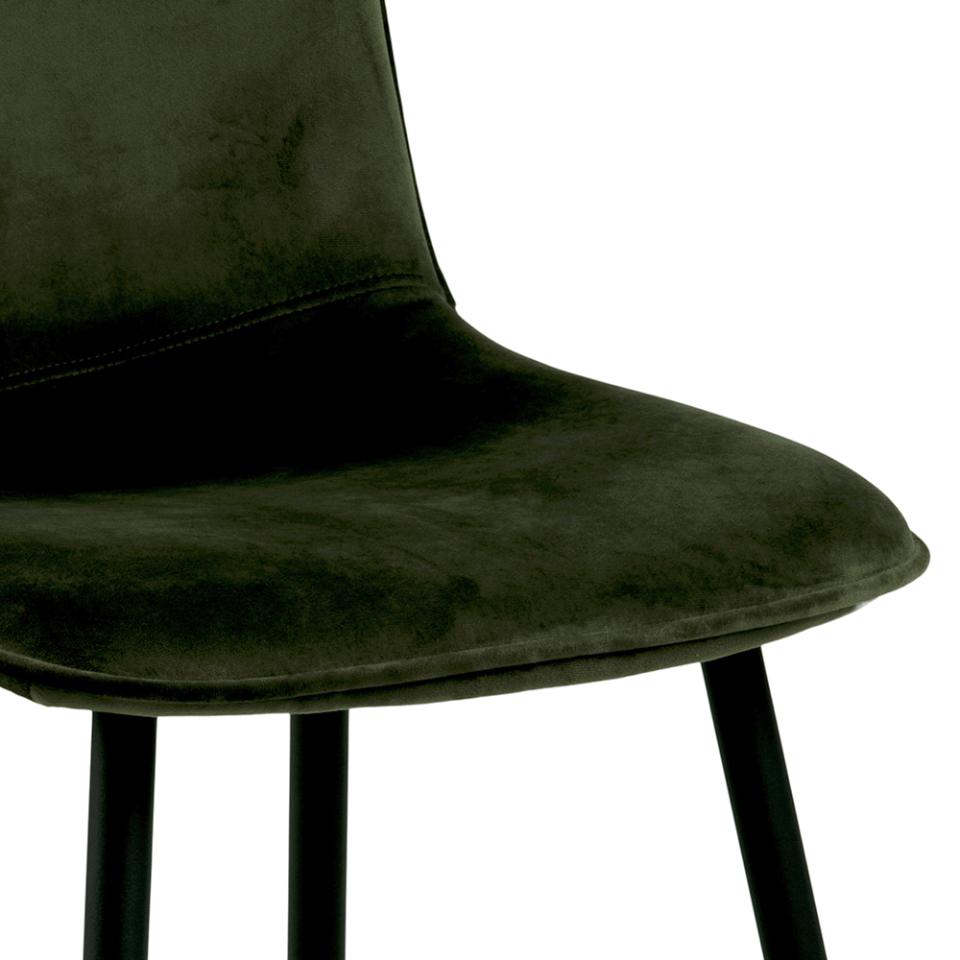 Delmy Dining Chairs In Olive Green Lloyd Fabric, Set Of 4