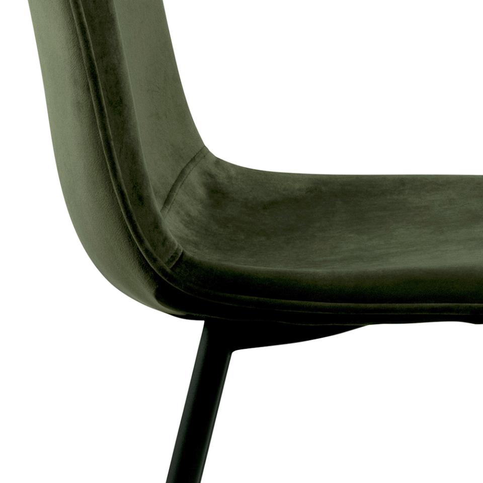 Delmy Dining Chairs In Olive Green Lloyd Fabric, Set Of 4