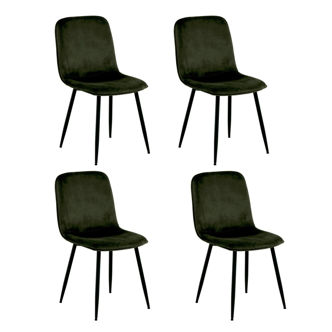 Delmy Dining Chairs In Olive Green Lloyd Fabric, Set Of 4