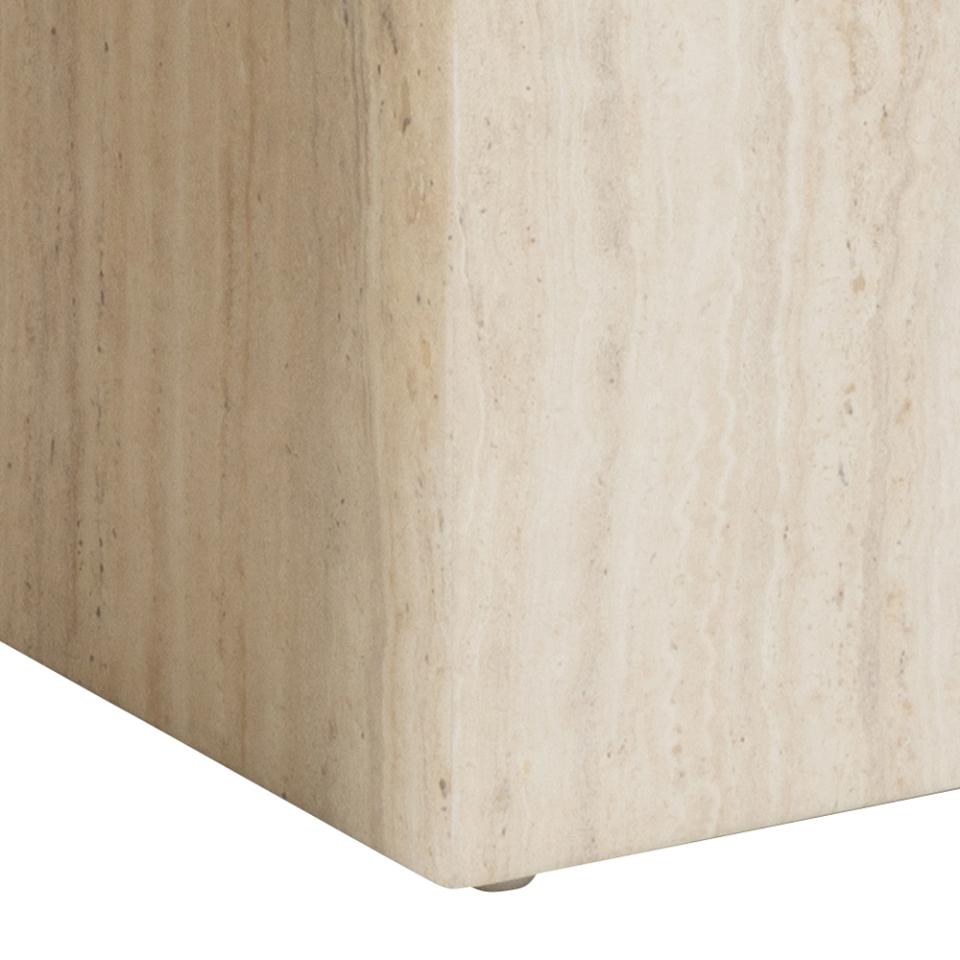 Dice Double Designer Coffee Table Set Large Square Travertine Centre Piece 58cm
