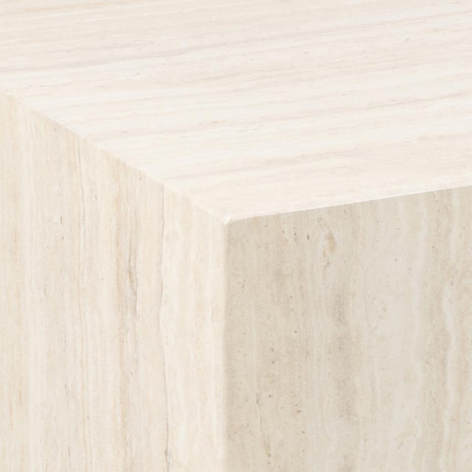 Dice Double Designer Coffee Table Set Large Square Travertine Centre Piece 58cm