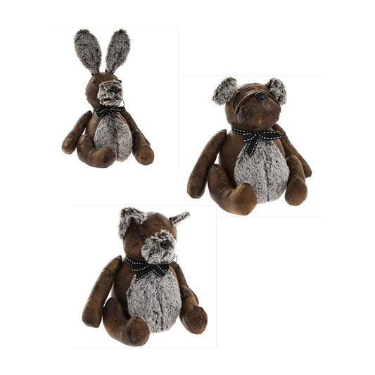 Beautiful Faux Leather Vintage Style Pet Animal Doorstop - Rabbit, Cat, Or Dog Door Stop For The home