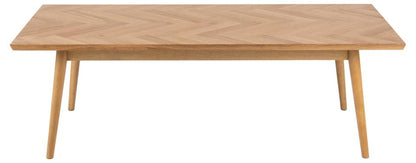 Dorney Coffee Table With Oak Rectangle Herringbone Design 140x70cm