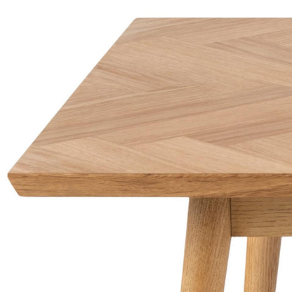 Dorney Coffee Table With Oak Rectangle Herringbone Design 140x70cm