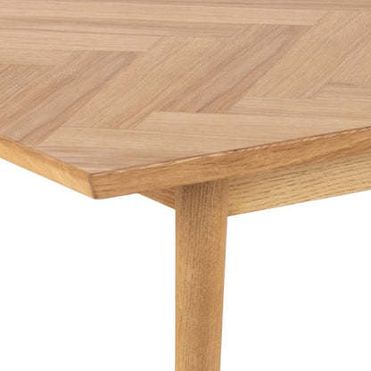 Dorney Coffee Table With Oak Rectangle Herringbone Design 140x70cm