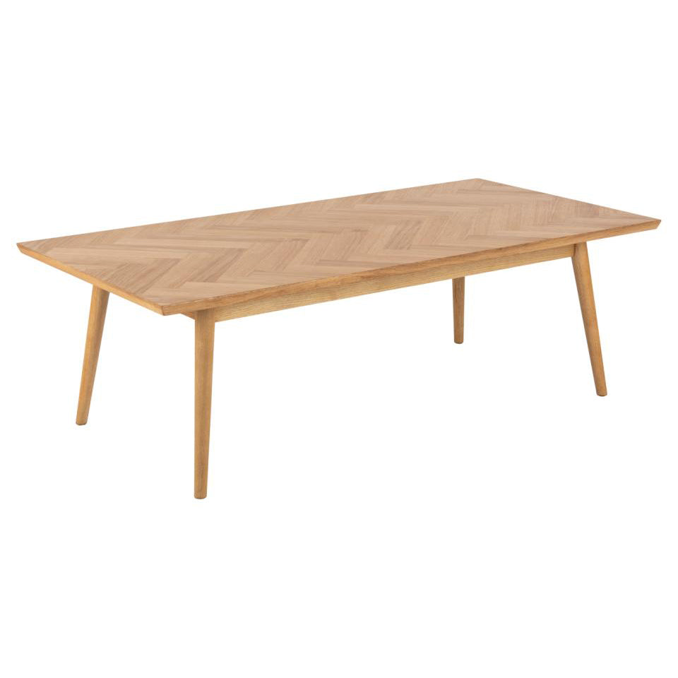 Dorney Coffee Table With Oak Rectangle Herringbone Design 140x70cm